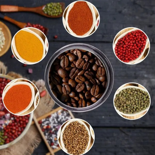 Moedor e Triturador Elétrico de Grãos - Eficiente, Compacto e Versátil para Café, Especiarias e Mais
