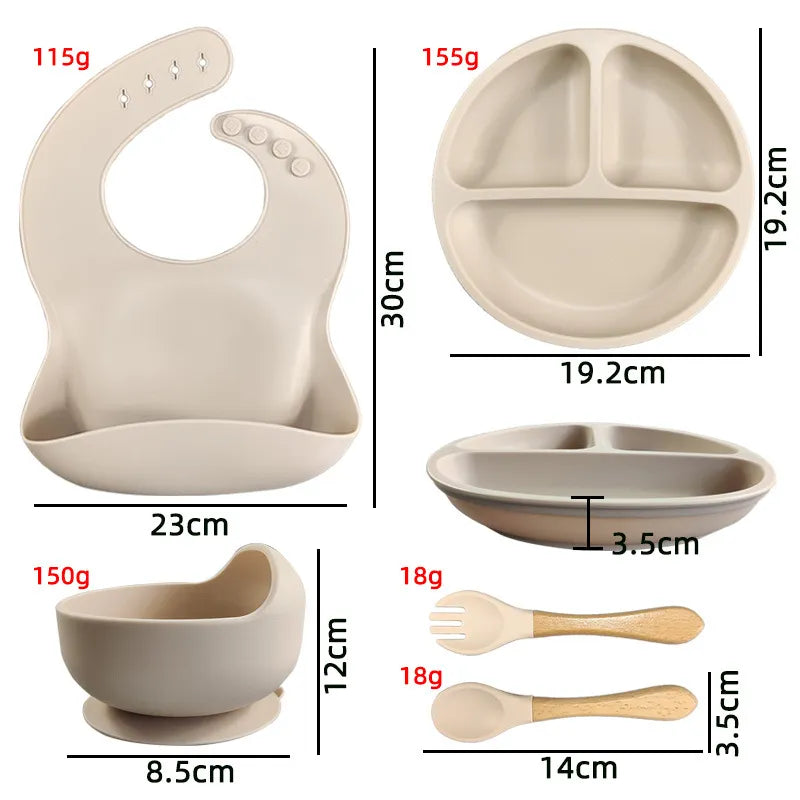 Kit Introdução Alimentar Silicone 9 Peças