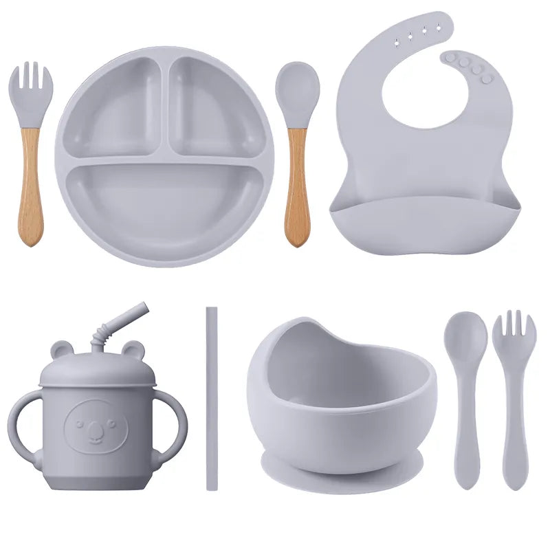 Kit Introdução Alimentar Silicone 9 Peças