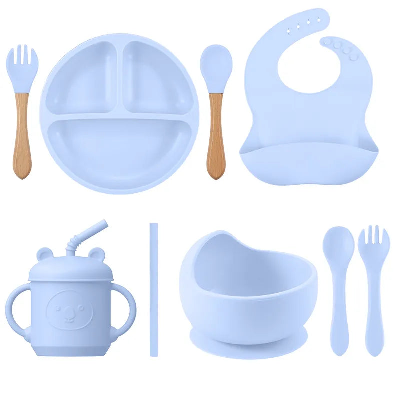 Kit Introdução Alimentar Silicone 9 Peças