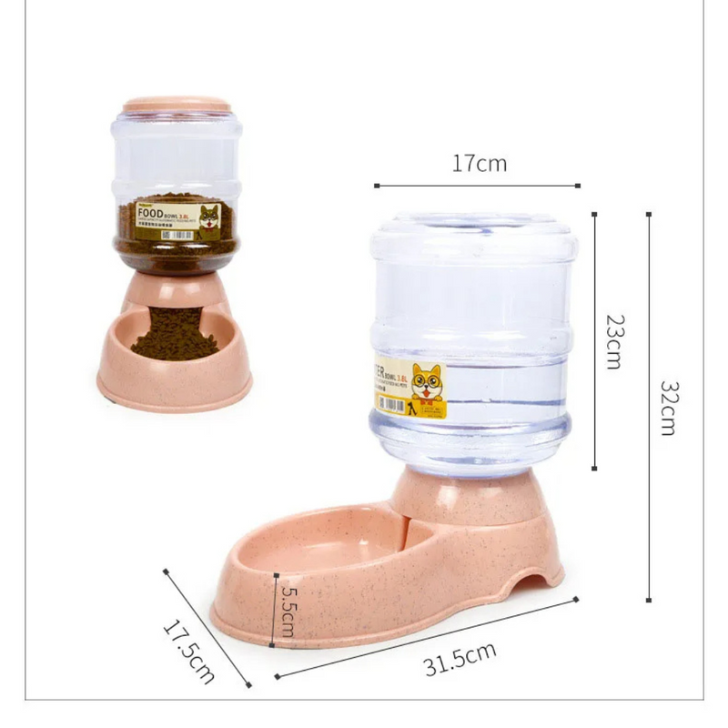 Comedouro e Bebedouro Automático para Pets - Alimentação e Hidratação Prática para Cães e Gatos | Capacidade Dupla
