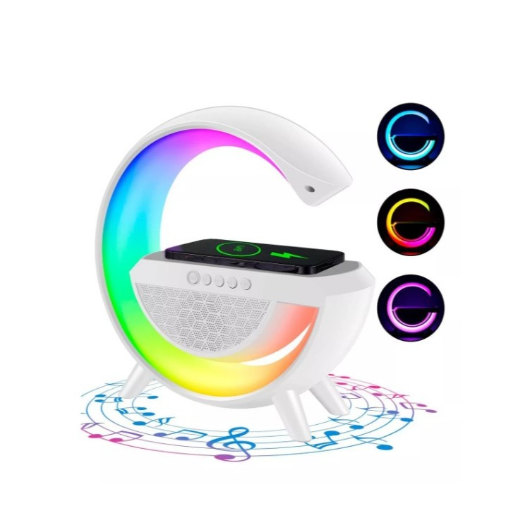 Caixa Som Luminária G Speaker Carregador Por Indução