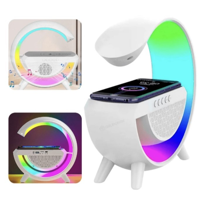 Caixa Som Luminária G Speaker Carregador Por Indução