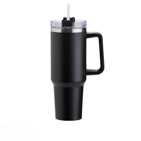 Copo Térmico de Aço Inoxidável 1200ml com Alça e Canudo | Mantém Bebidas Frias ou Quentes por Horas | Ideal para Academia, Viagens e Dia a Dia | Prático e Resistente