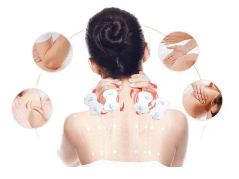 Massageador Digital de Fisioterapia Portátil com 8 Modos - Alívio Muscular Rápido e Compacto para Uso em Casa ou Viagem