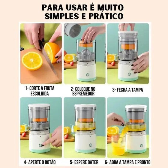 Espremedor de Frutas Automático Portátil Recarregável - Mini Design, 110V/220V, Ideal para Laranjas, Limões e Mais!