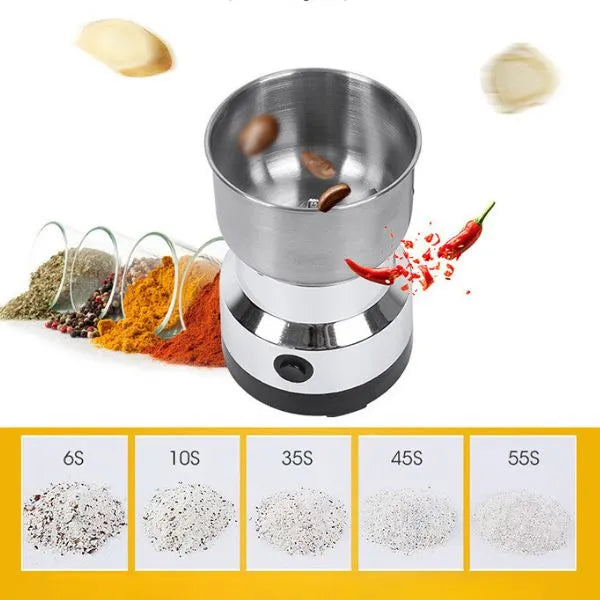 Moedor e Triturador Elétrico de Grãos - Eficiente, Compacto e Versátil para Café, Especiarias e Mais